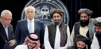 واکنشها به حضور زلمی خلیلزاد در مراسم امضای قرارداد طالبان با شرکت دلتا انترنشنل