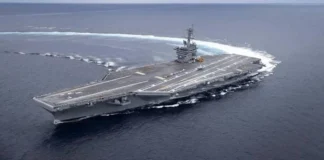 د ایران له توغندیز برید وروسته له سیمې ابراهام بیړۍ په شا شوې