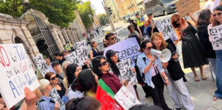 Afghan Women Protest in Ireland Support of Women’s Rights in Afghanistan