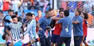 Post-Match Scuffle Mars World Cup Final Celebrations